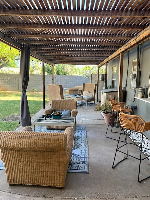 furnished back covered patio