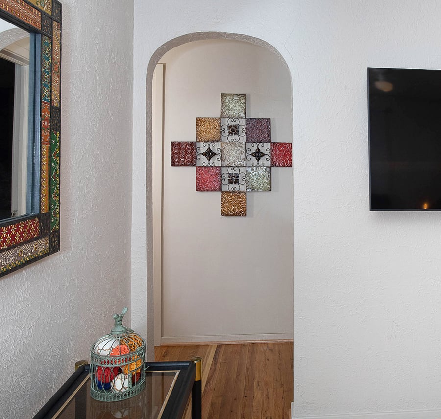 View into hallway from living room