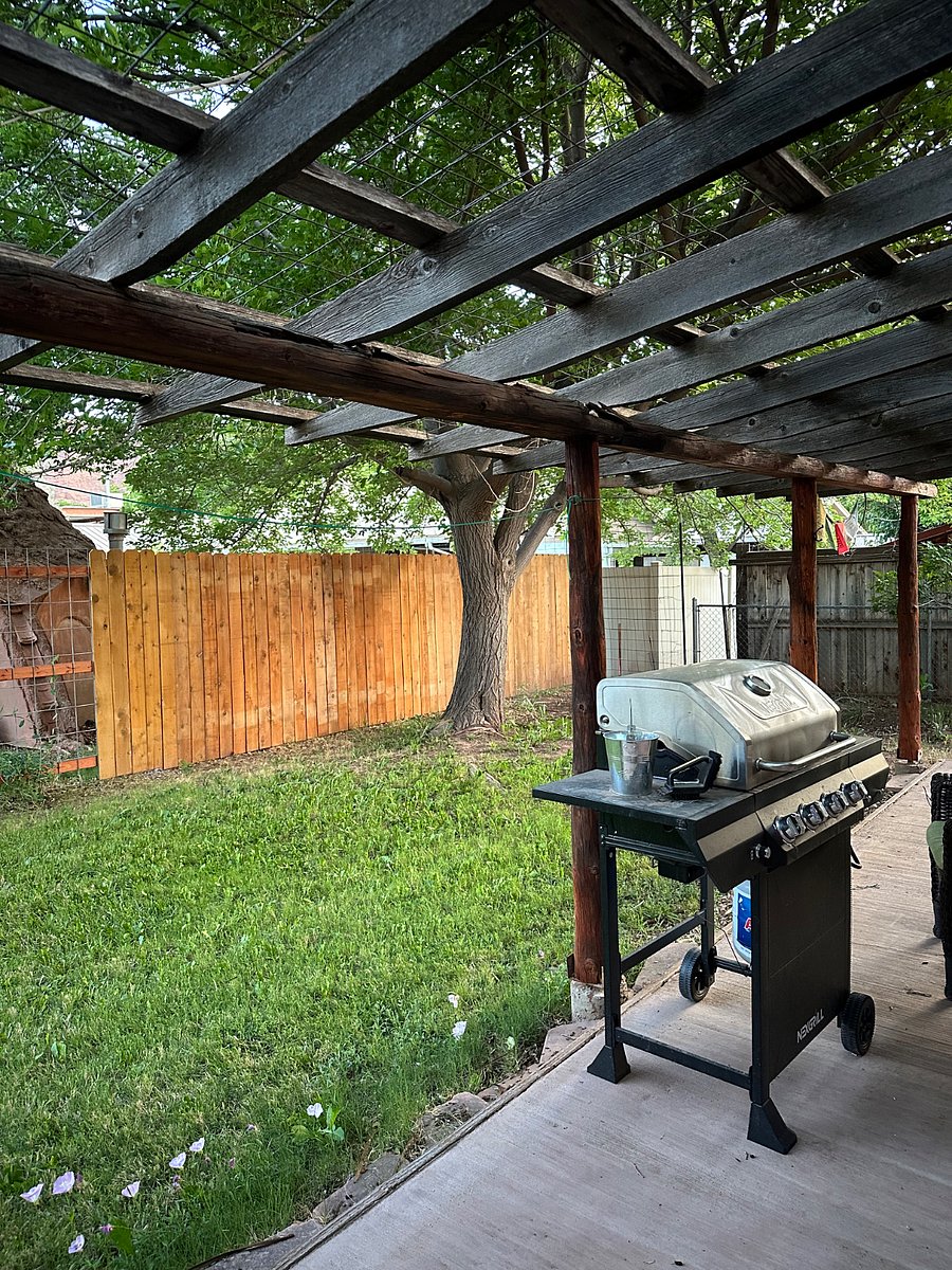 Back yard with grill
