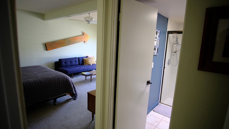 shot from hallway of bedroom 2 and bathroom 2