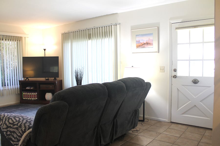 Living room and front door