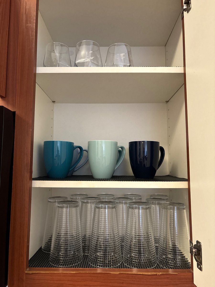 Fully stocked kitchen.
