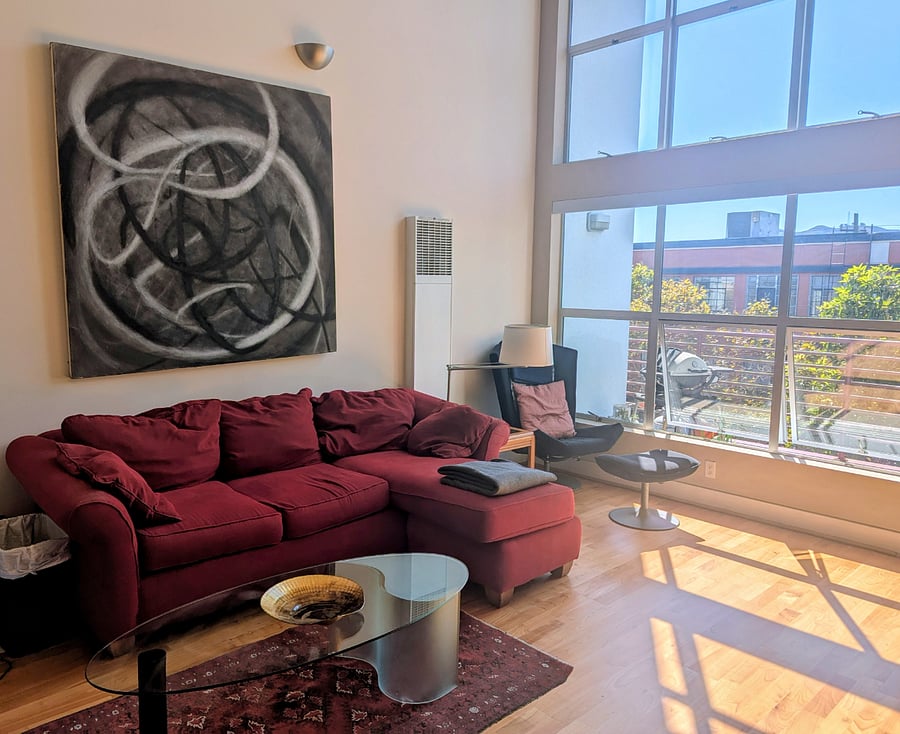 Livingroom with bright daytime views