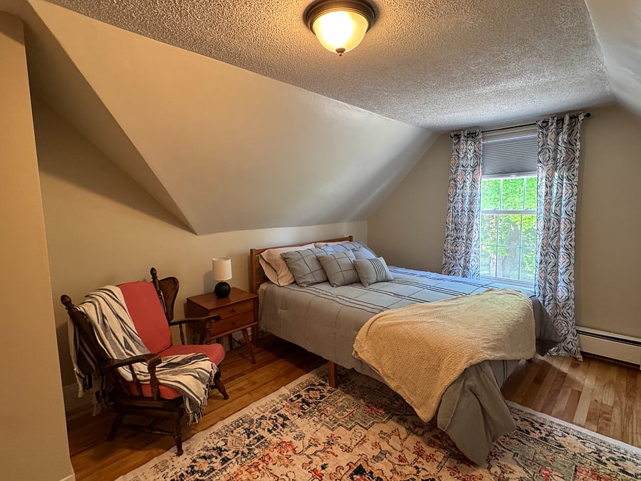 Bedroom with Hardwood Floors.