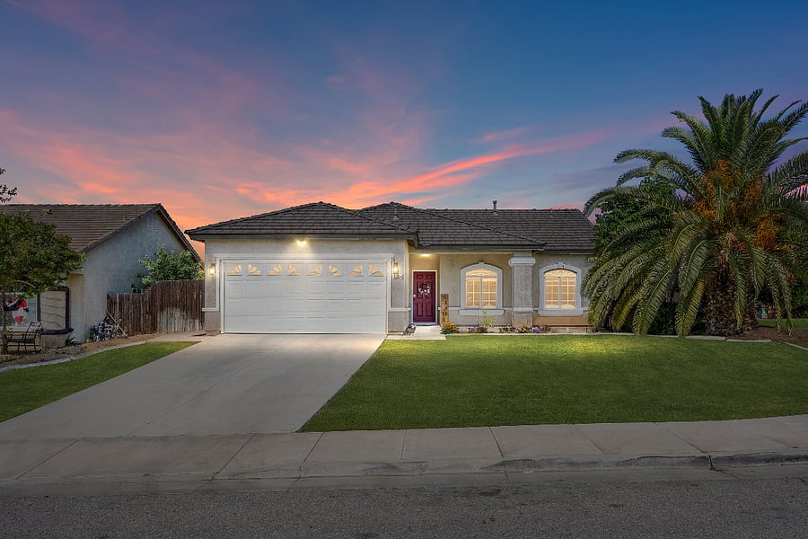 Private driveway with ample parking and stunning sunset views