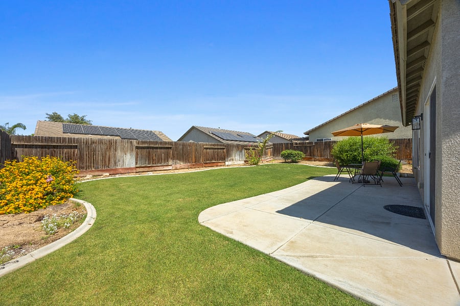 Large, fenced backyard - ideal for enjoying the California sun 