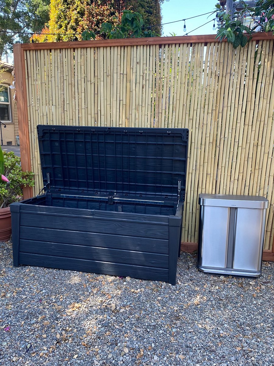 Extra storage and a bamboo privacy screen 