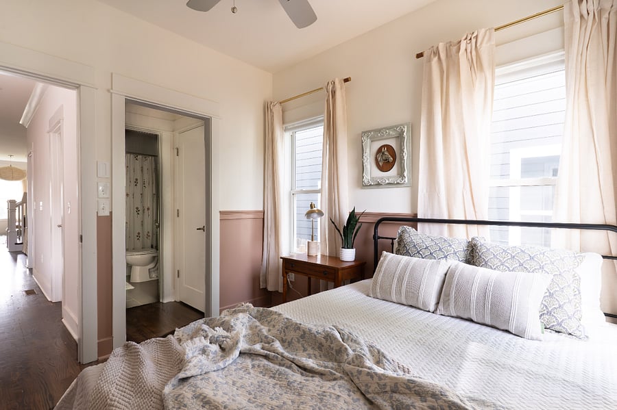 Downstairs queen bedroom with direct access to the bathroom, or through the kitchen