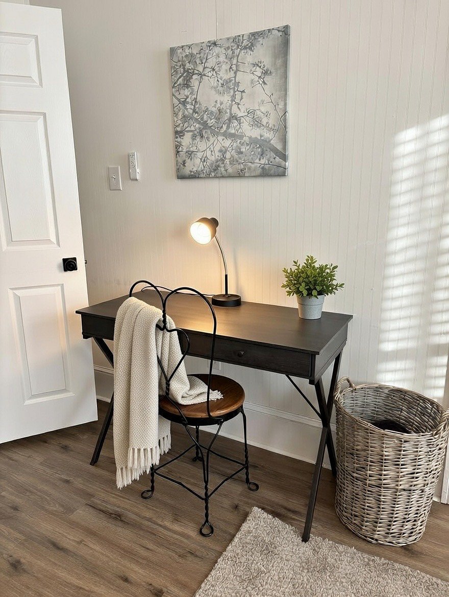 Work desk located in the living room.