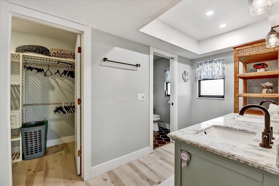 Master bath and closet area