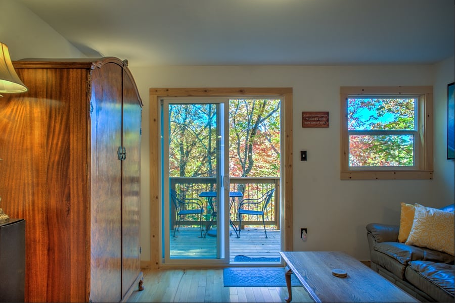 Sliding glass door to the deck