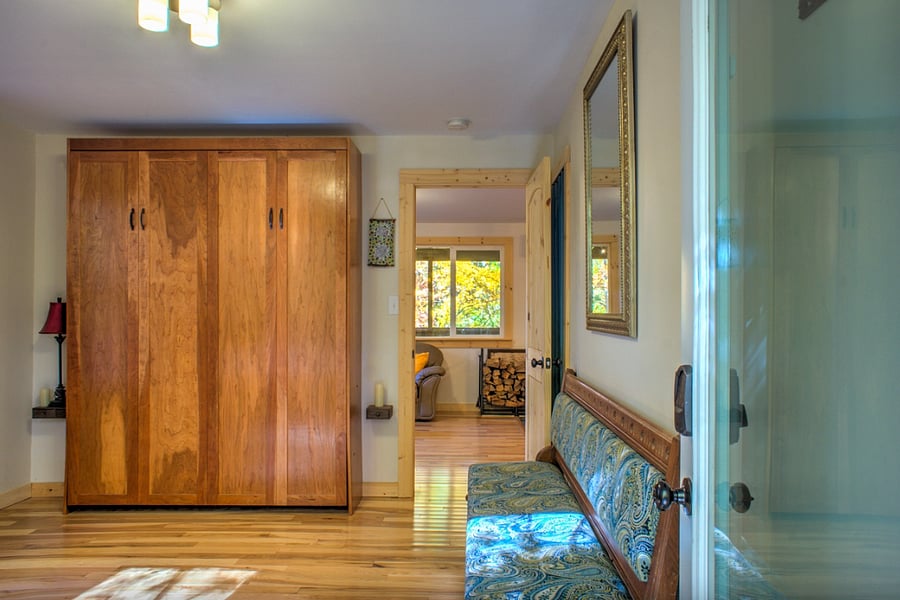 Queen murphy bed in the entry/office/2nd bedroom