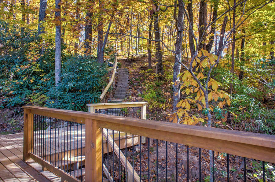 Steps up to the driveway