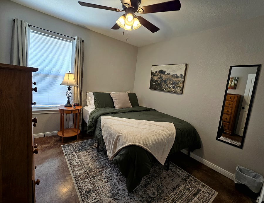 The second bedroom is a wonderful retreat. Enjoy a TV, soft sheets, plush pillows, and room darkening curtains.