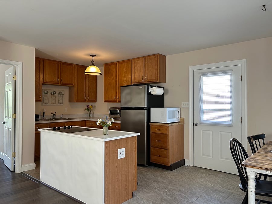 Kitchen and door leading to terrace