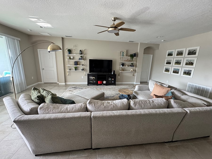 Living room with smart TV