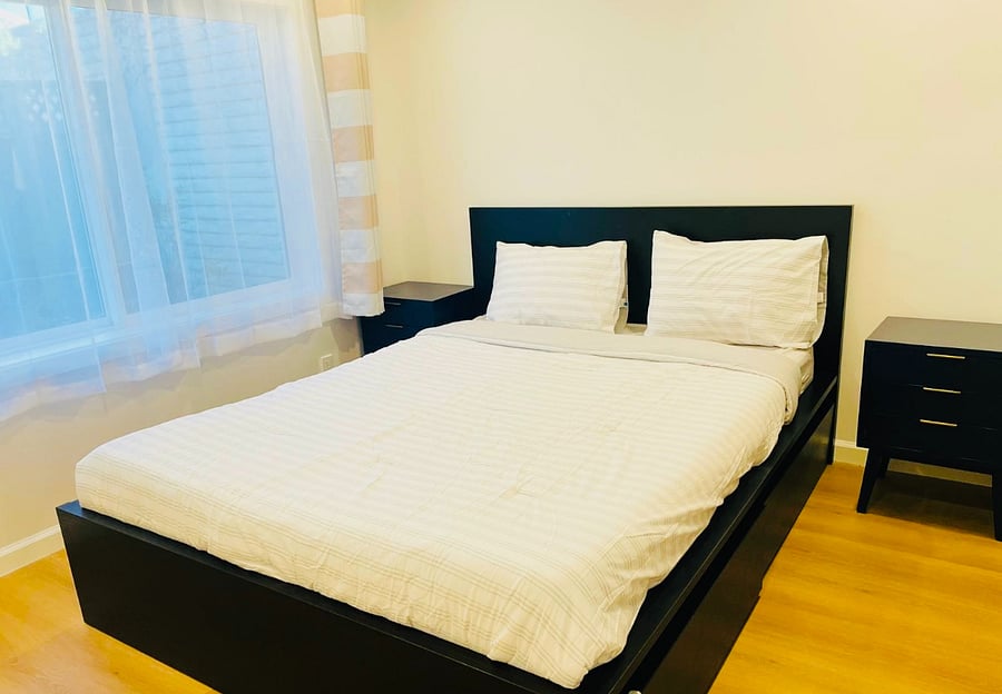 Cozy Queen Bed with Clean and New Linen