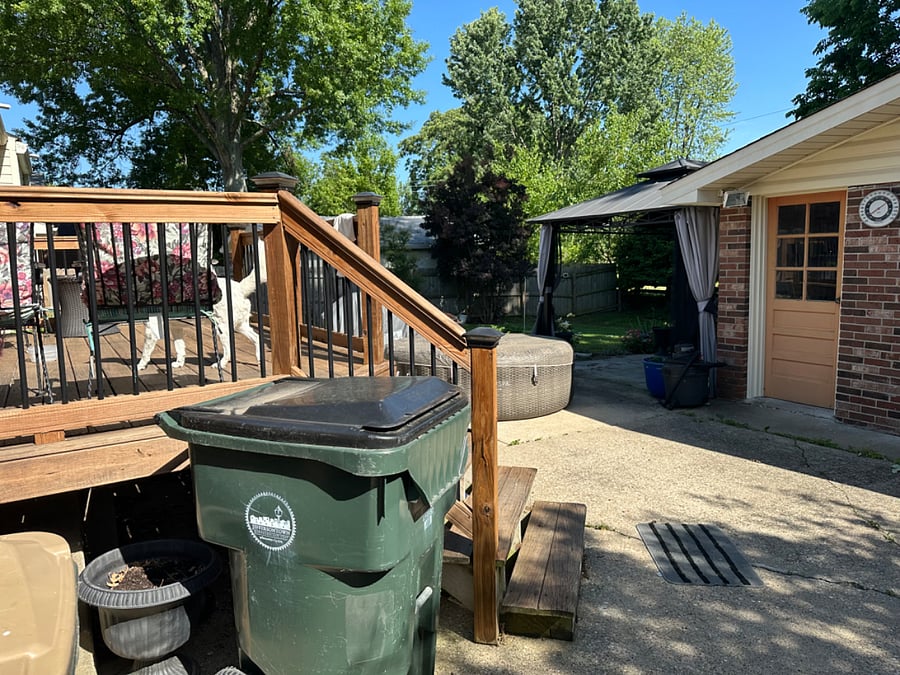 back deck and backyard area