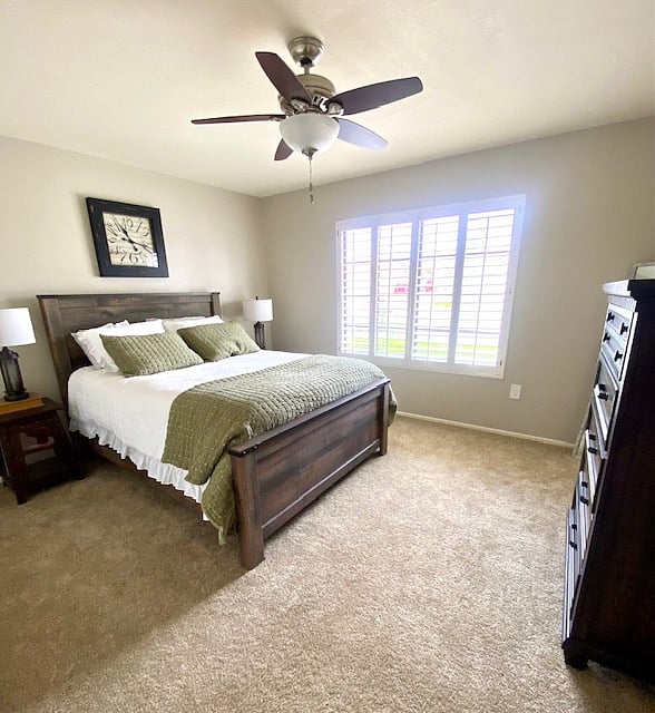 Guest queen size bed with new mattress