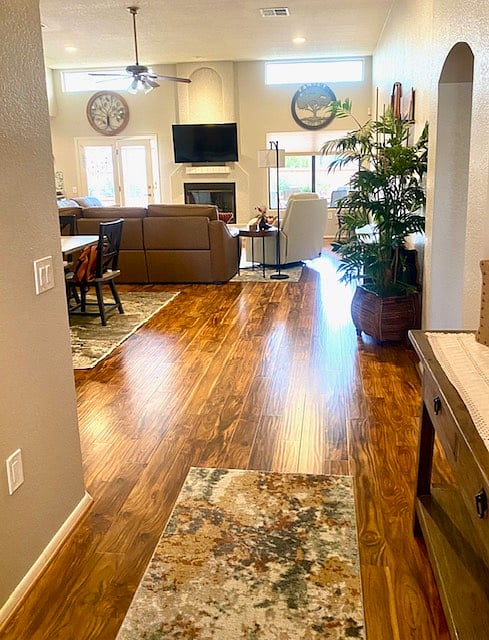 Living area with smart TV