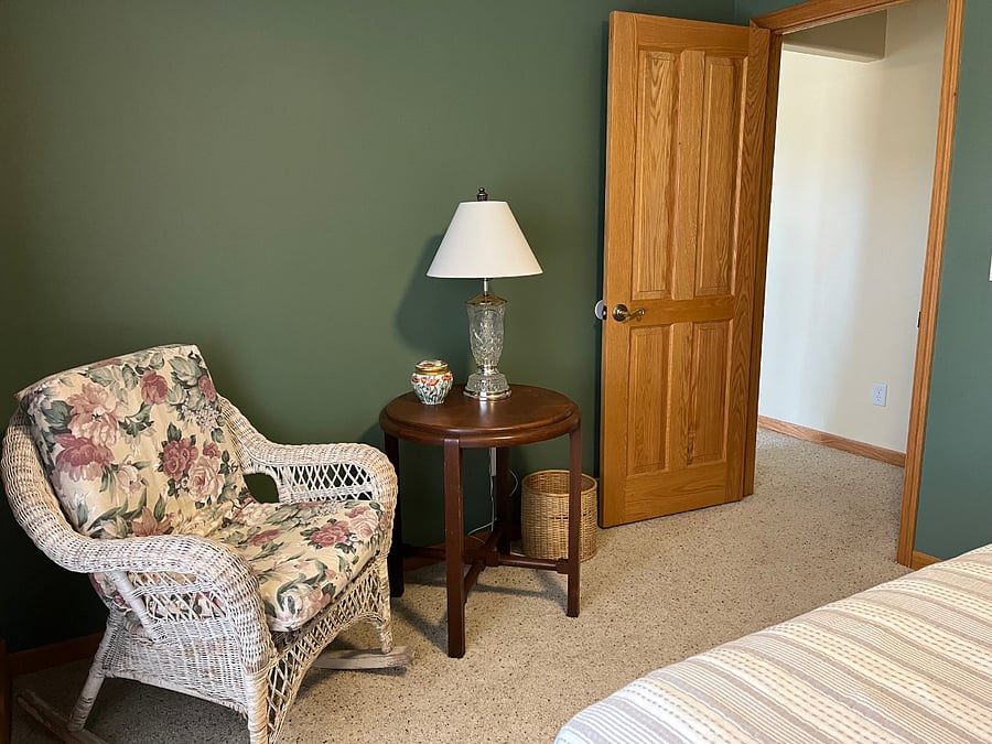 Exit to short hallway to living room.