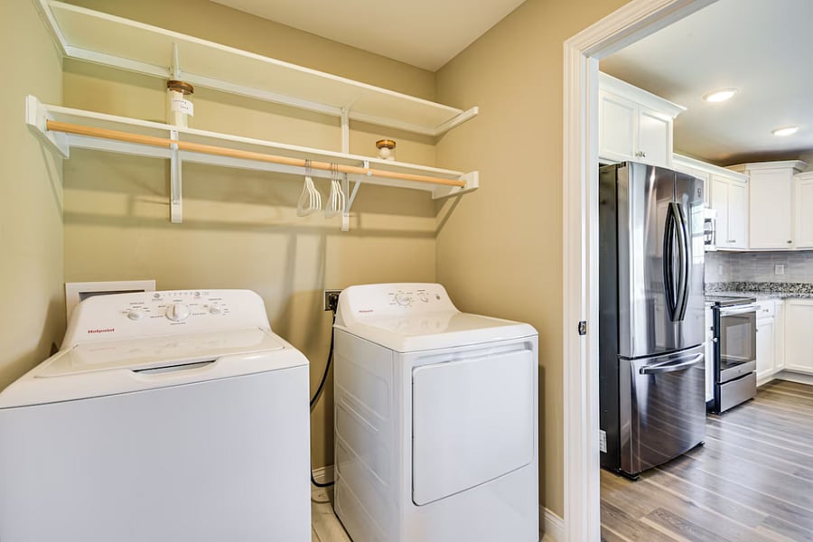 In-unit laundry with eco-friendly, vegan starter supplies. Dryer balls includedno animal byproducts used.