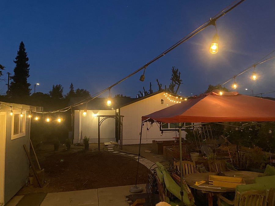 Outside at night