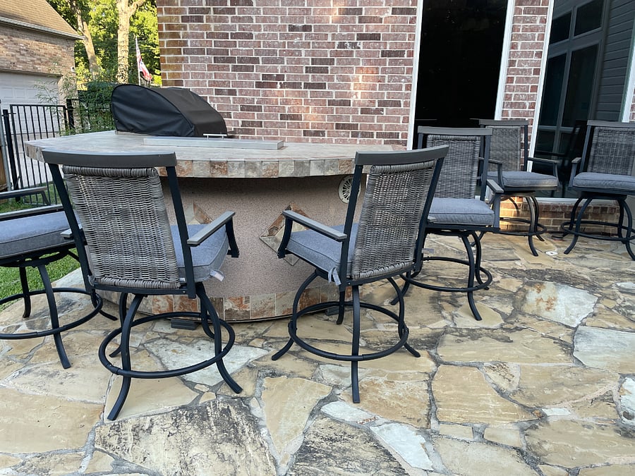 Outdoor Kitchen and seating area
