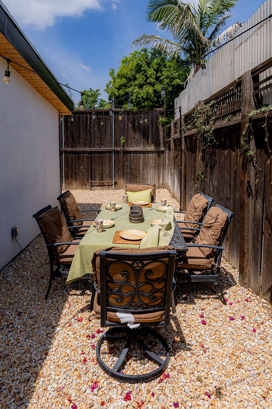 Outdoor dining area.