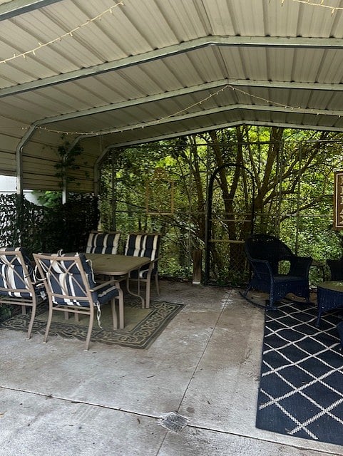 Outdoor covered patio table