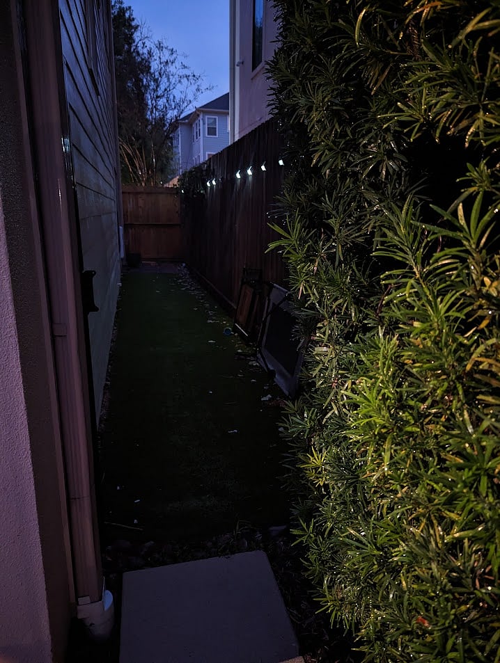 Side yard - turfed