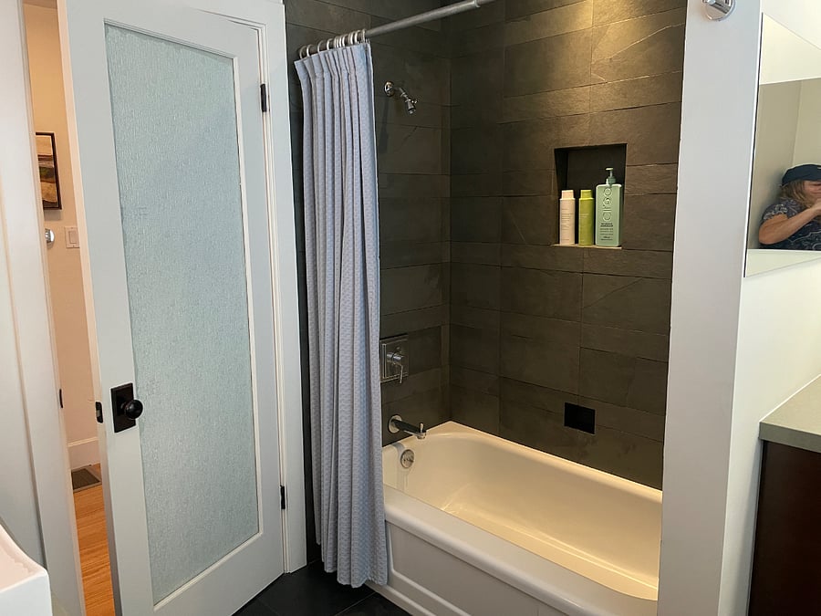Water pressure is high and we have instant hot water in the bathroom.