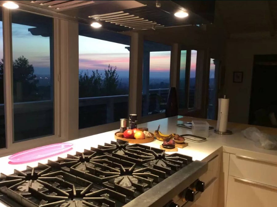 Stove faces the view so you can really enjoy cooking time.
