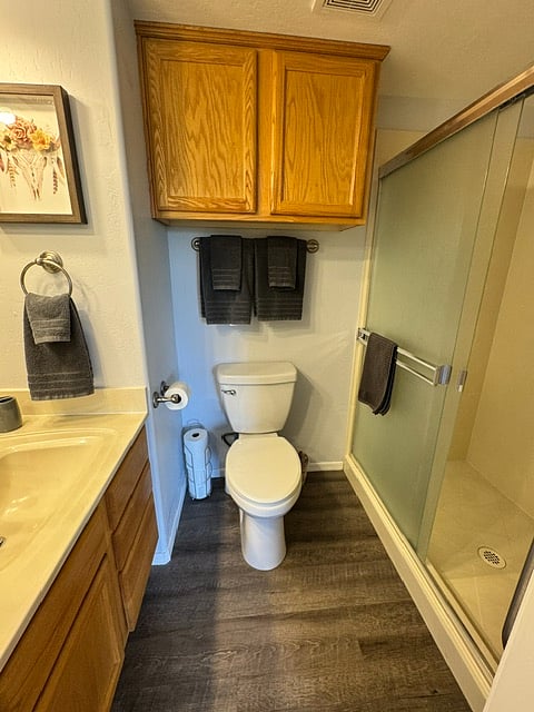 Full Bathroom with shower in front bedroom.