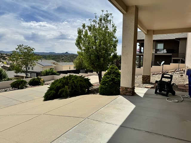Large yard with 3' fence.
