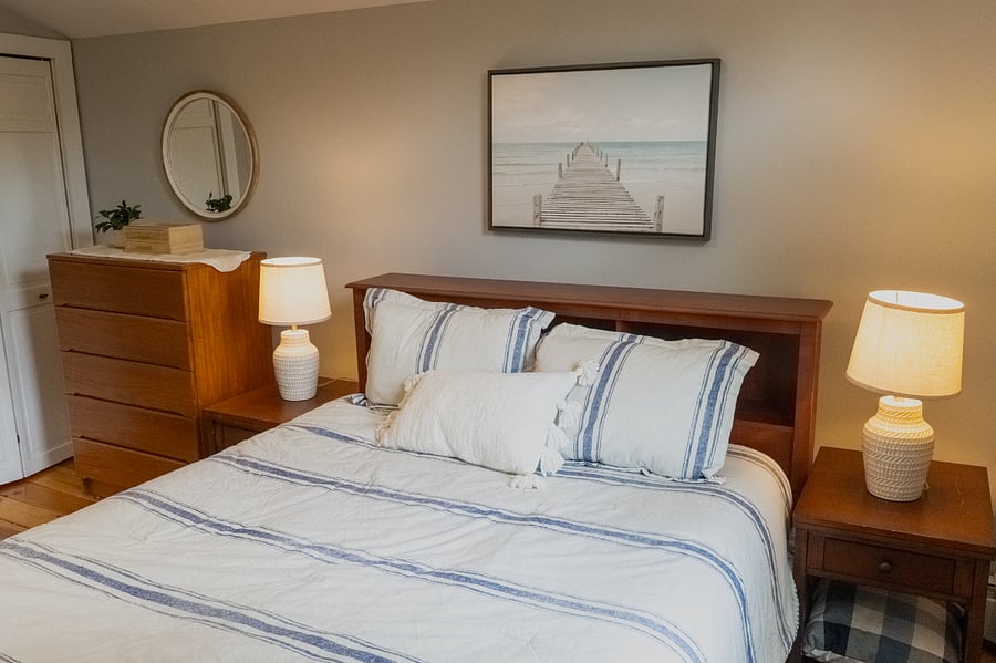 Bedroom #1 with Queen bed and TV