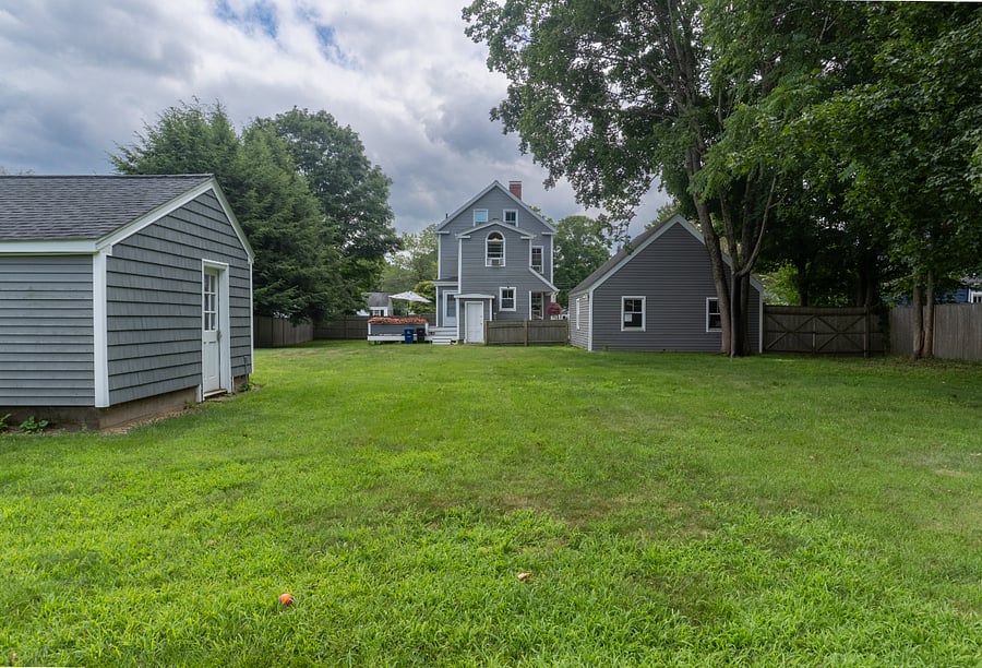 Large fenced in yard