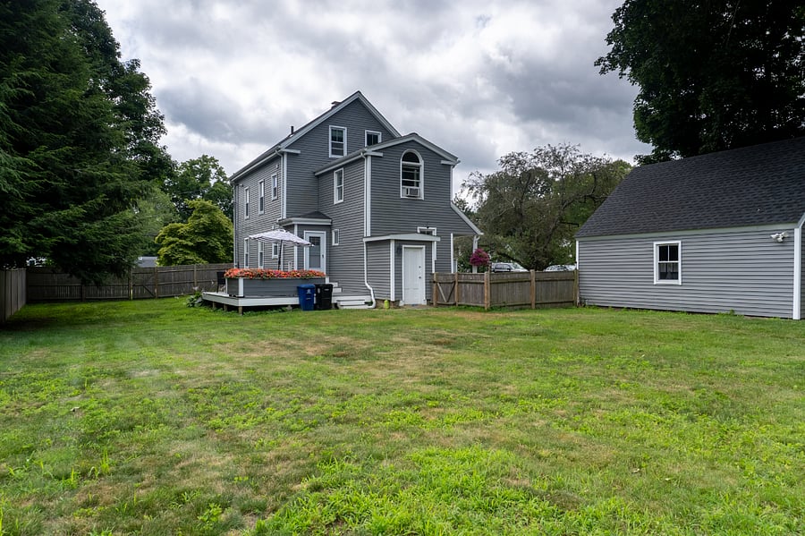 Large fenced in yard