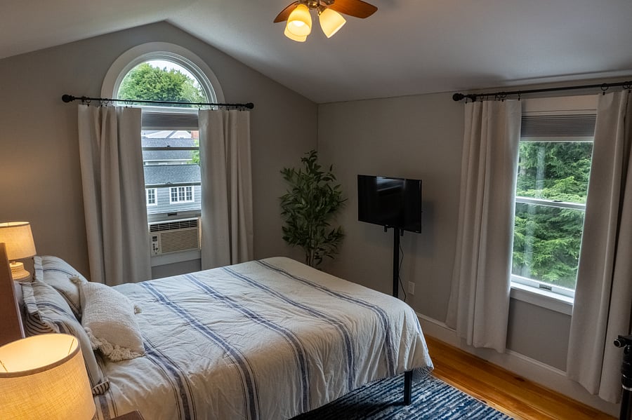 Bedroom #1 with Queen bed and TV