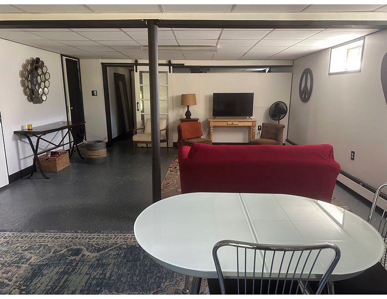 Open living/dining space.