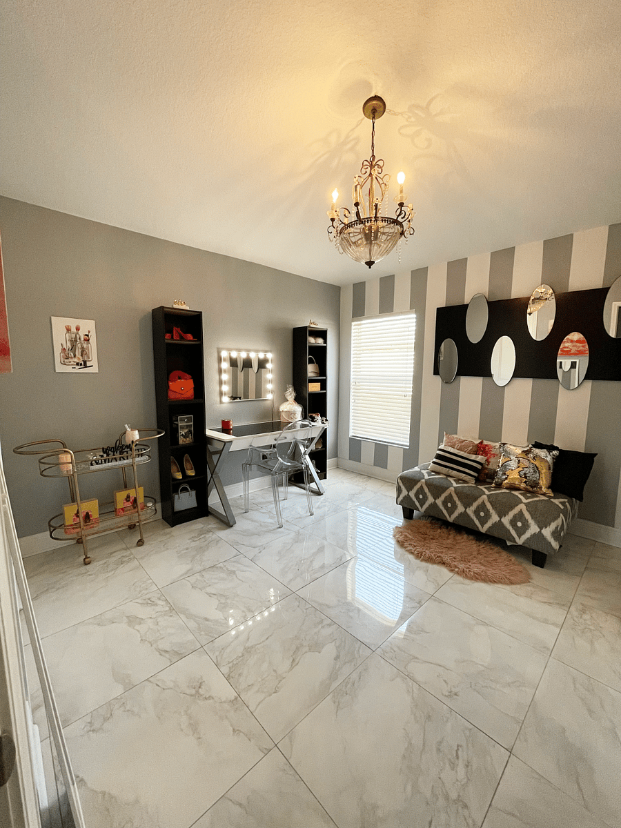 The beauty/glam room