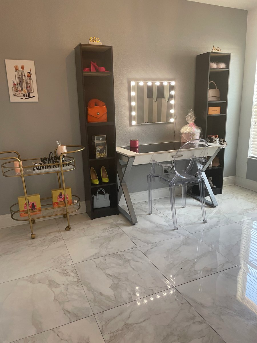 Vanity mirror in the glam room