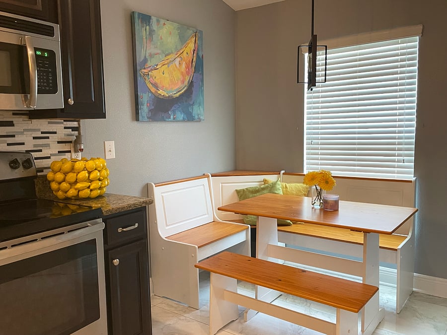 Nook bench table in the kitchen