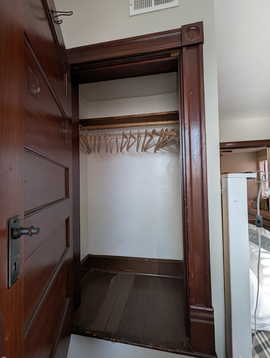 Bedroom closet space in addition to the dresser