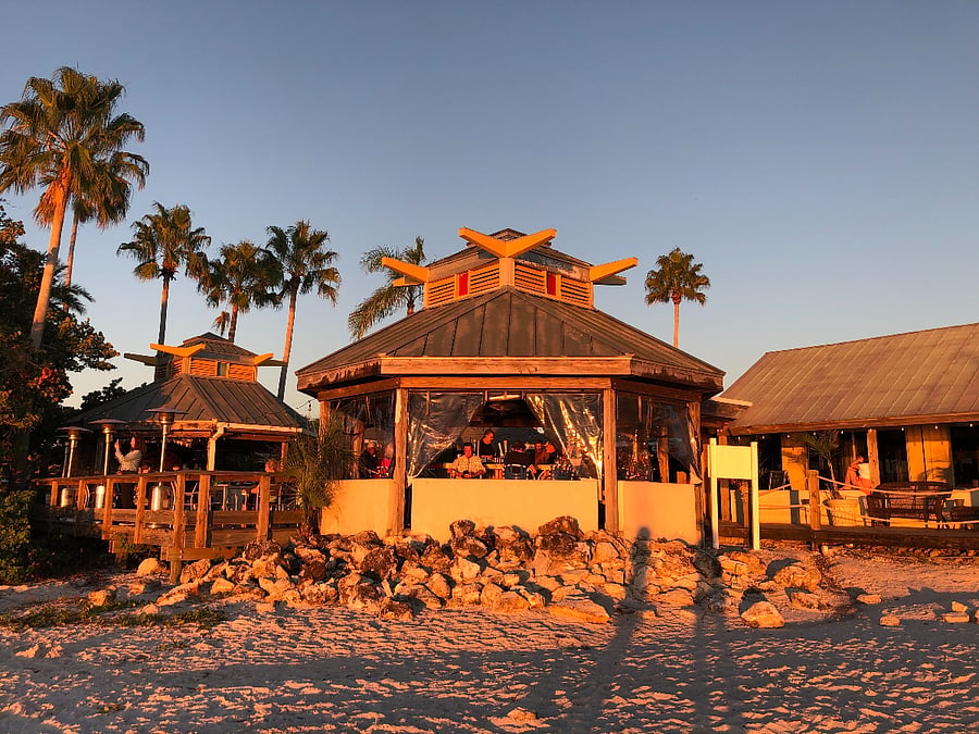 Sunset grill on beach