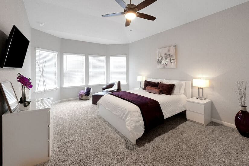Master bedroom with view of the backyard.