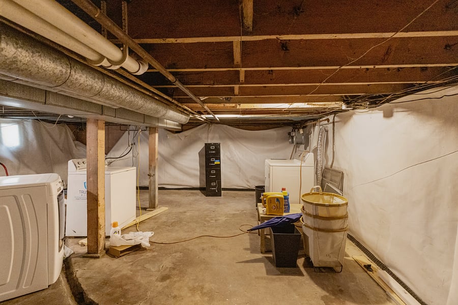 Laundry facilities in basement plus storage
