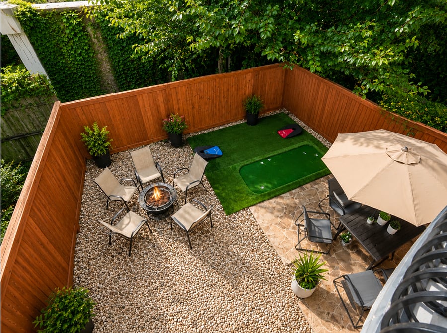 View of backyard from balcony 