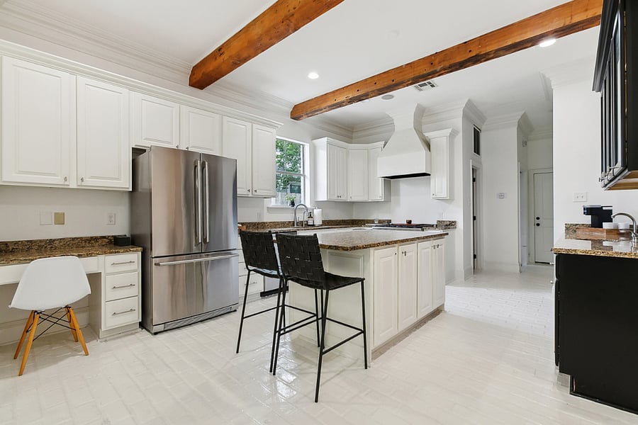 Kitchen and small desk area
