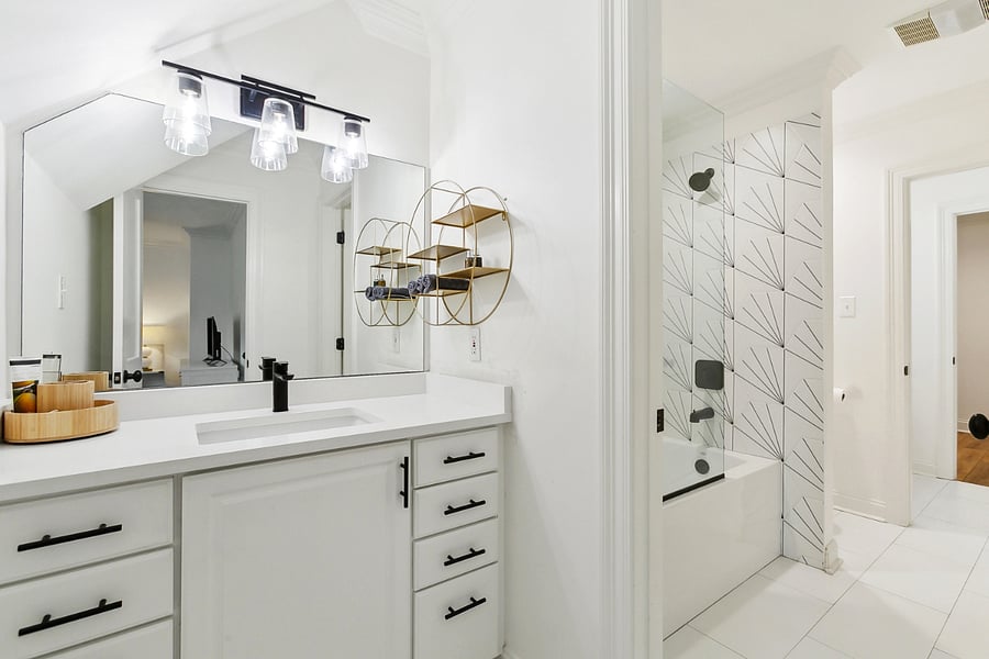 Second floor jack and jill bathroom